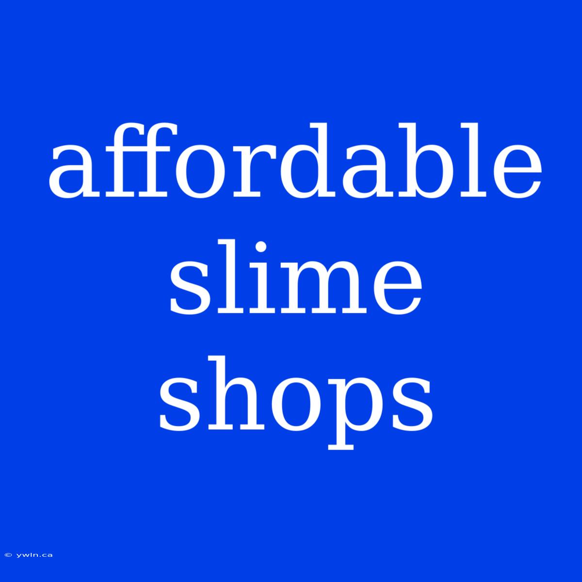 Affordable Slime Shops