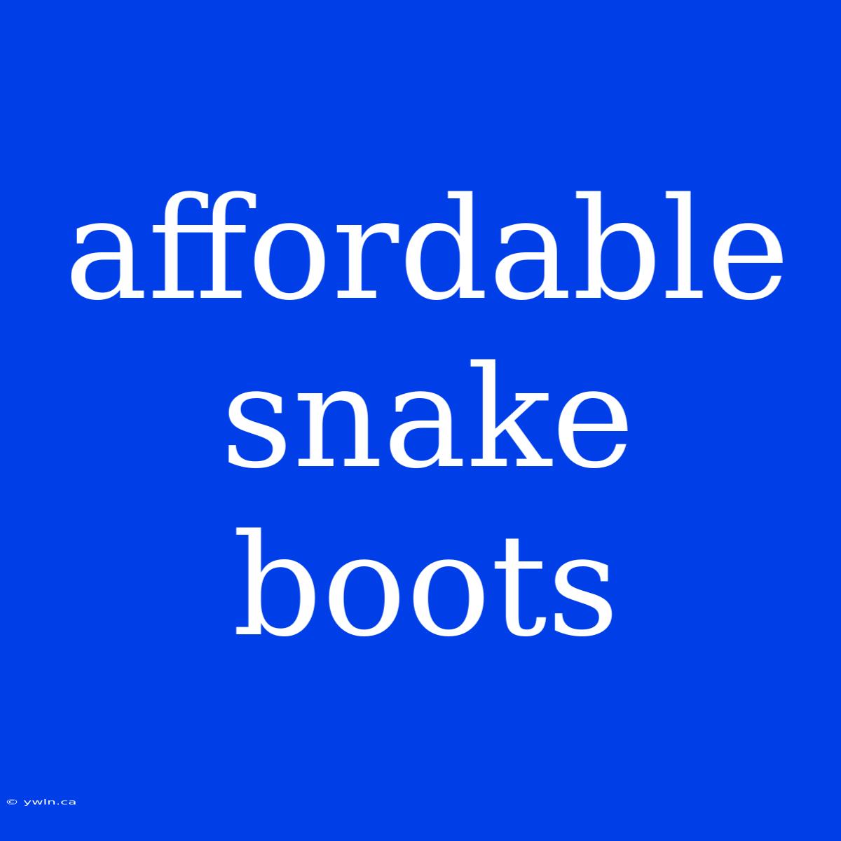 Affordable Snake Boots