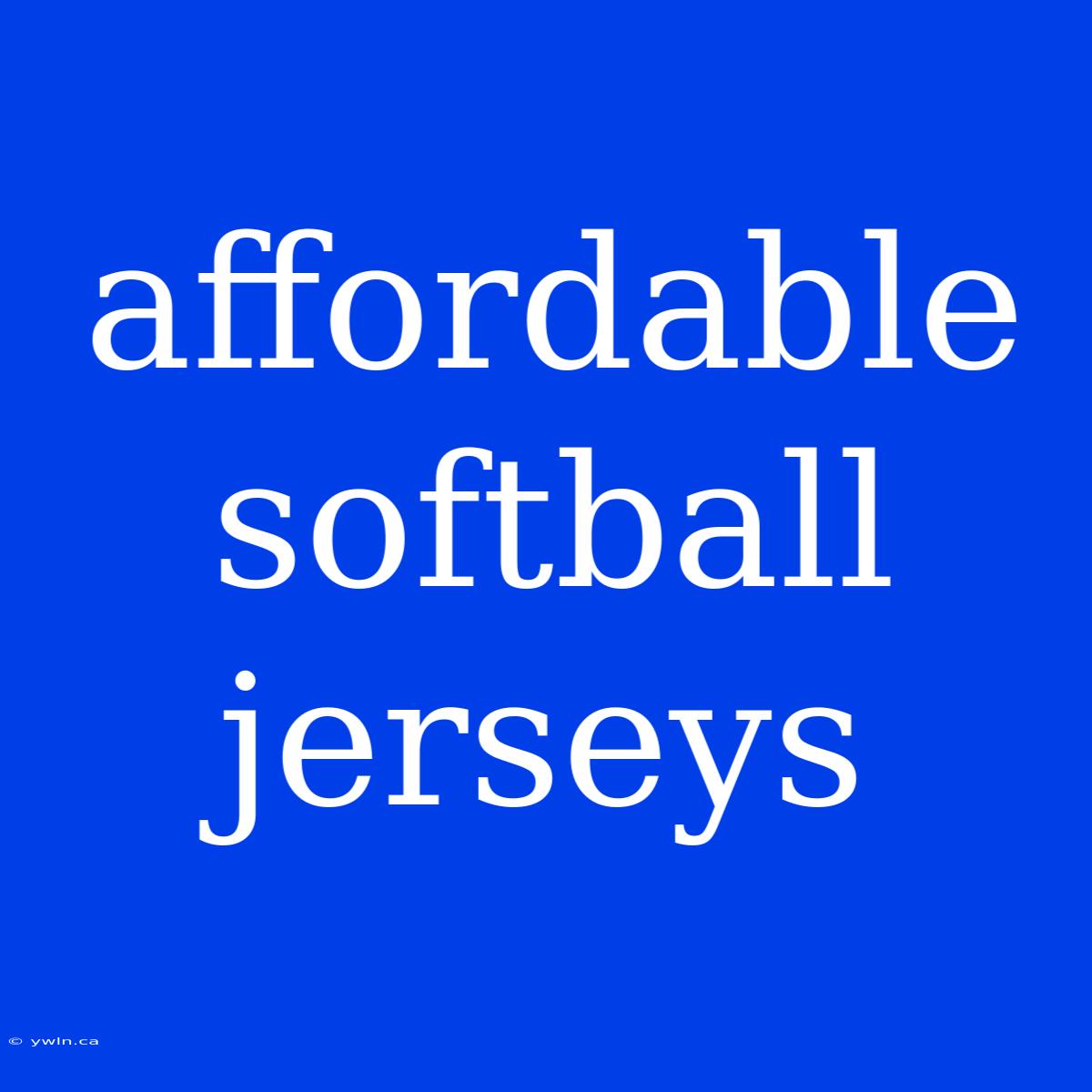 Affordable Softball Jerseys