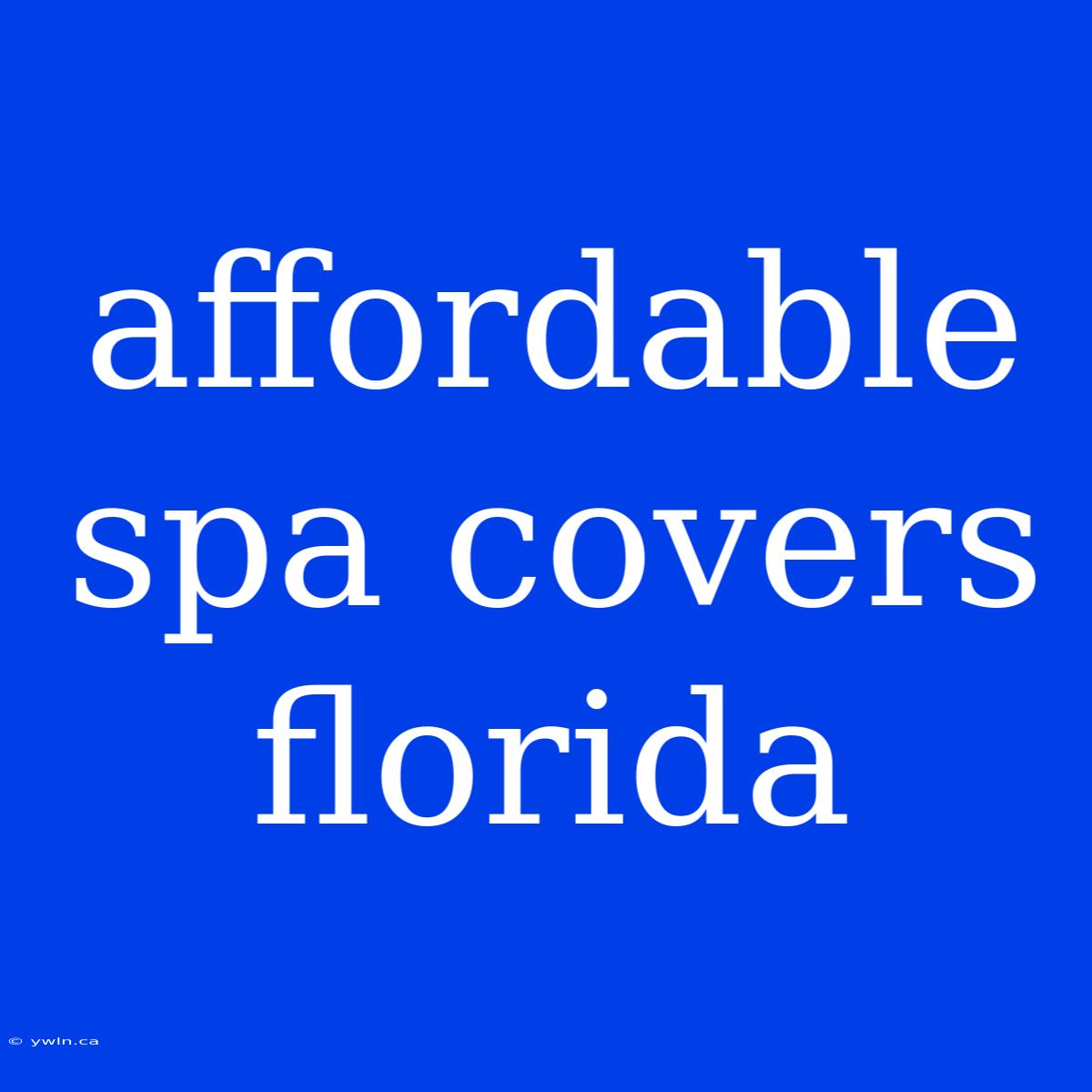 Affordable Spa Covers Florida