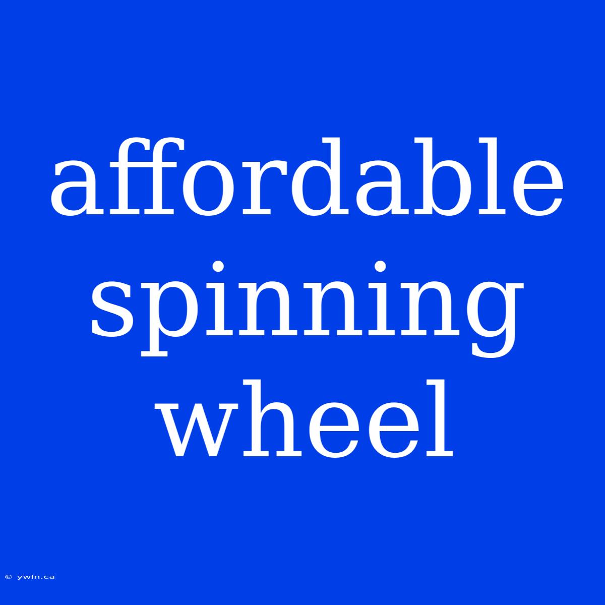 Affordable Spinning Wheel