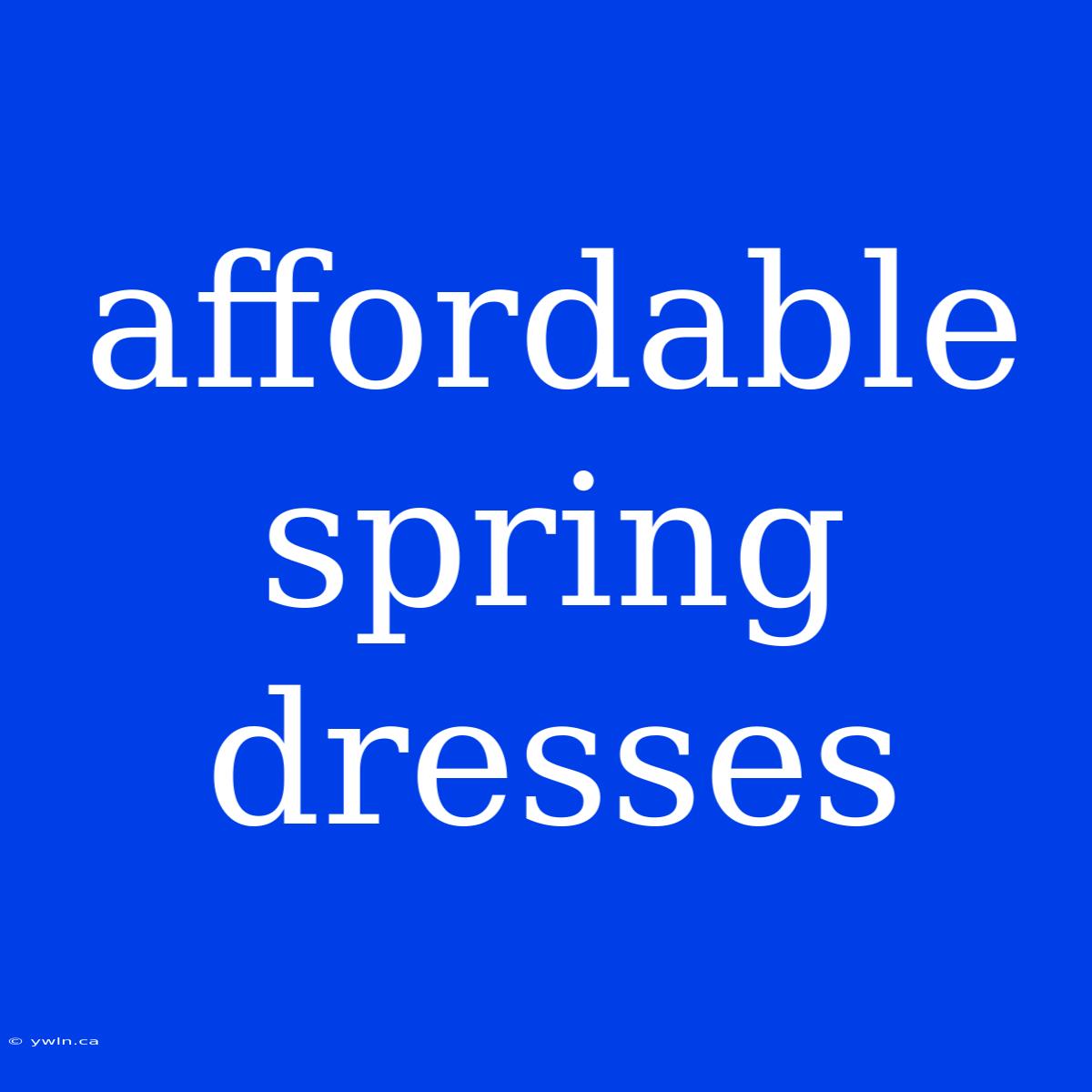 Affordable Spring Dresses