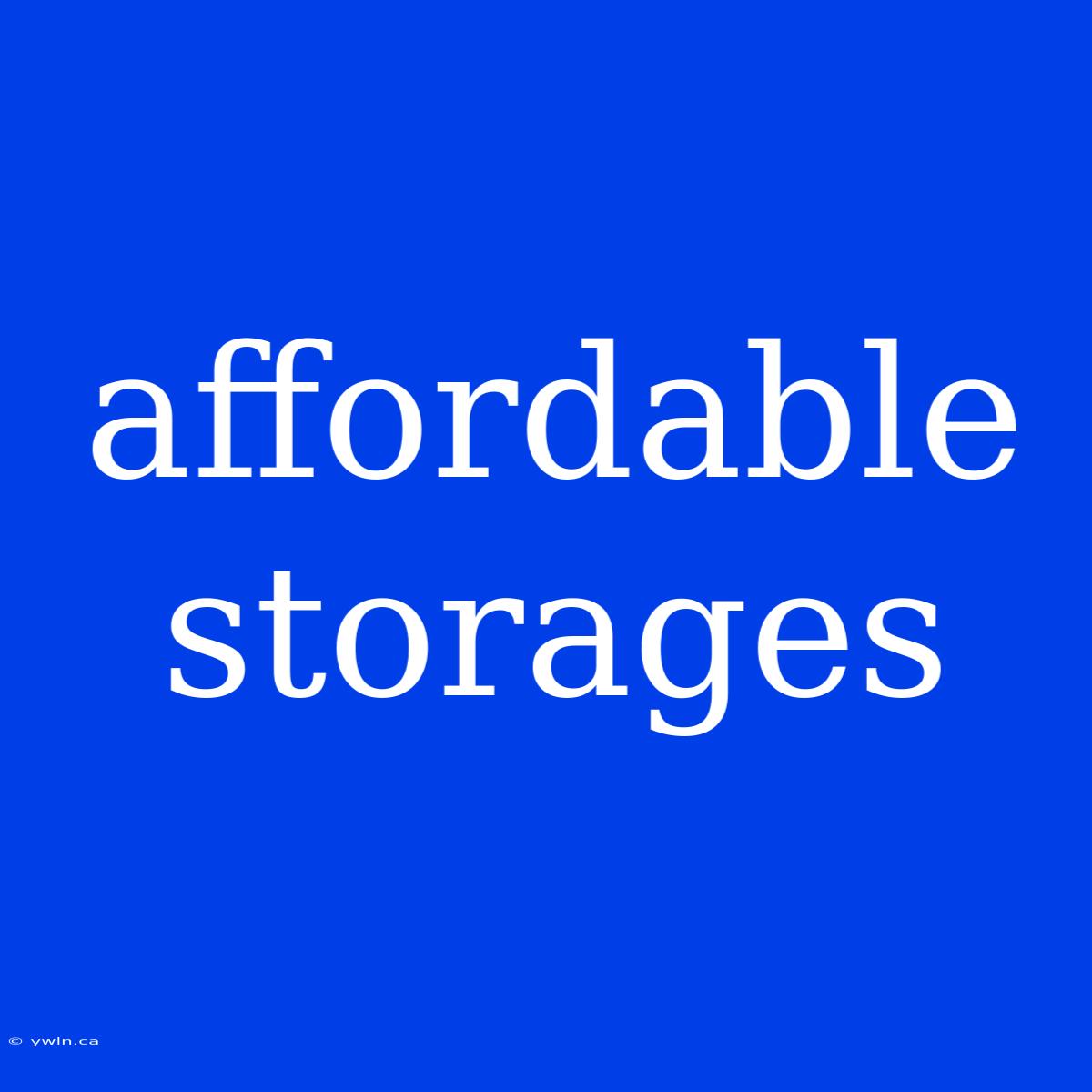 Affordable Storages