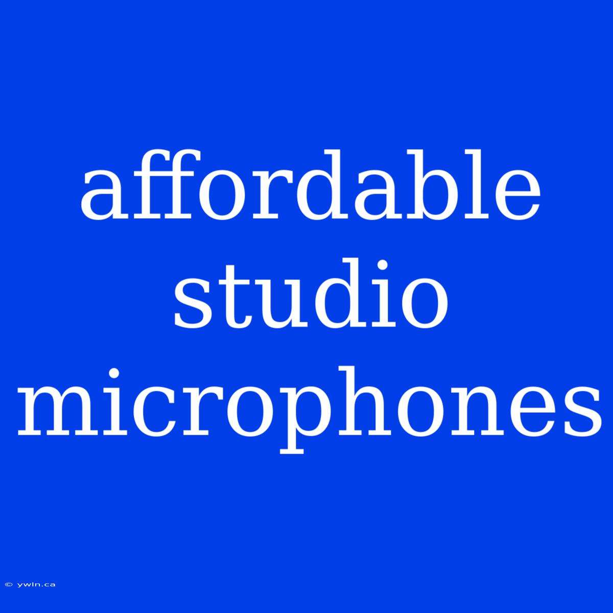 Affordable Studio Microphones