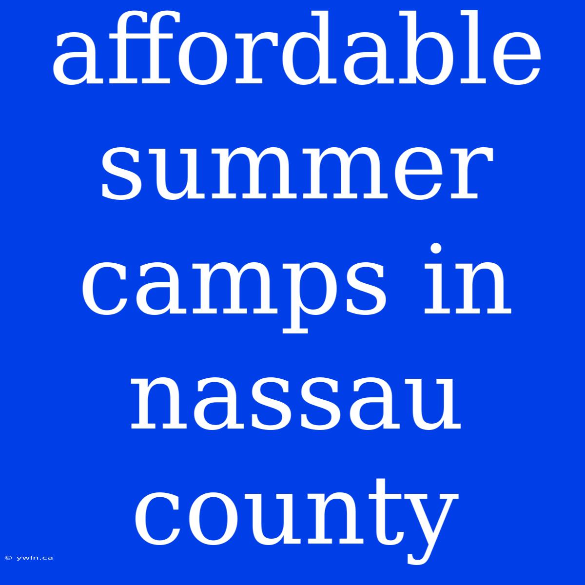 Affordable Summer Camps In Nassau County