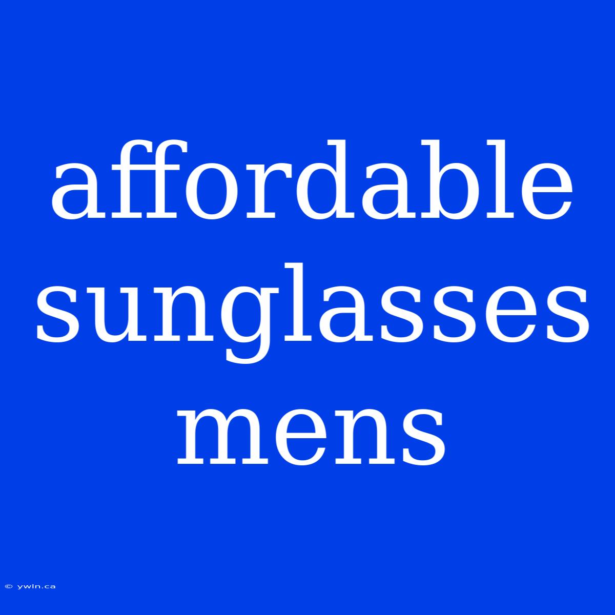 Affordable Sunglasses Mens