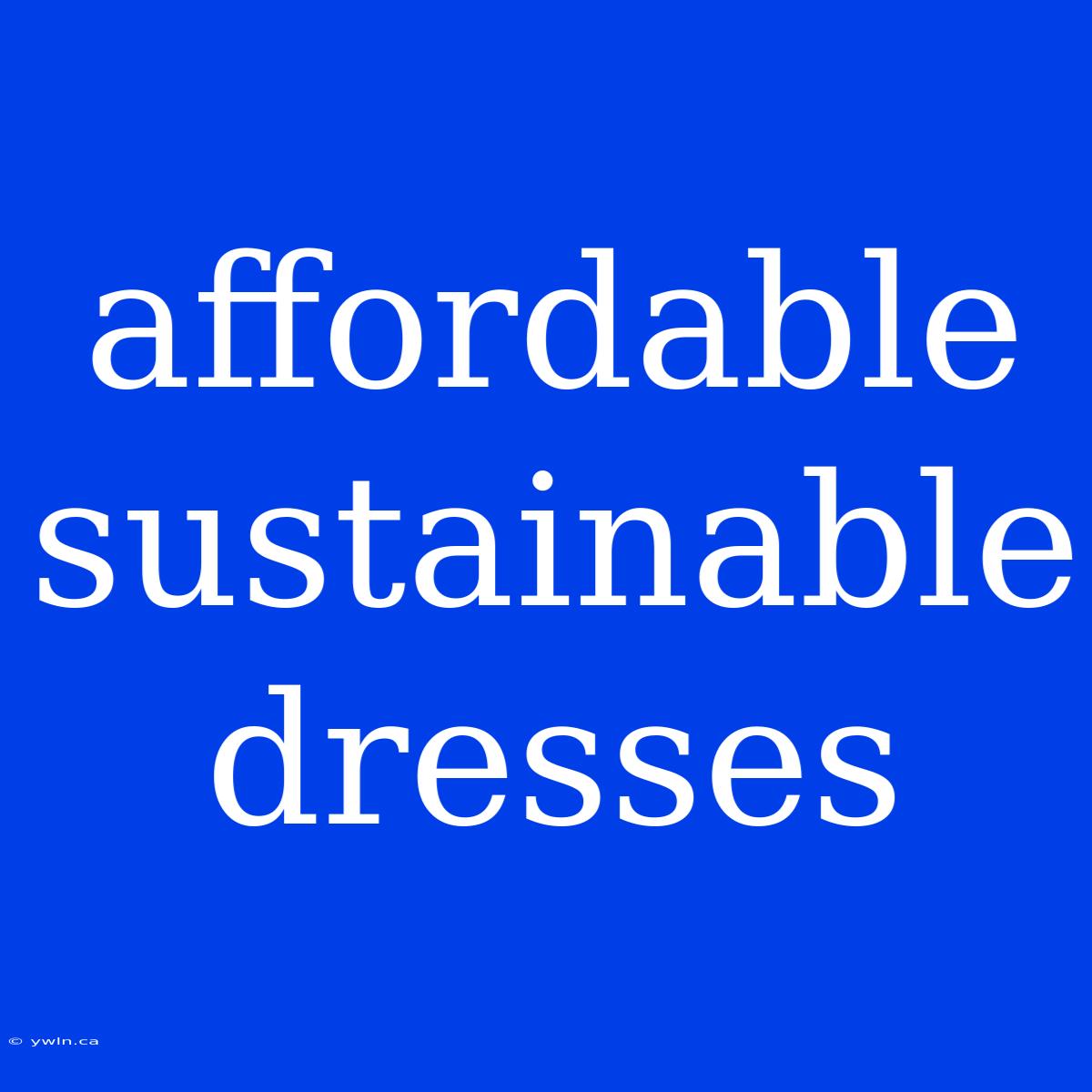 Affordable Sustainable Dresses