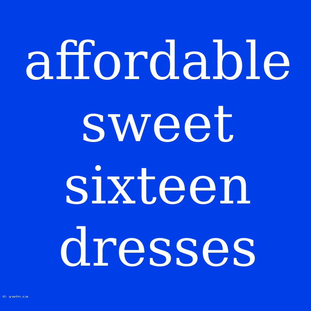 Affordable Sweet Sixteen Dresses