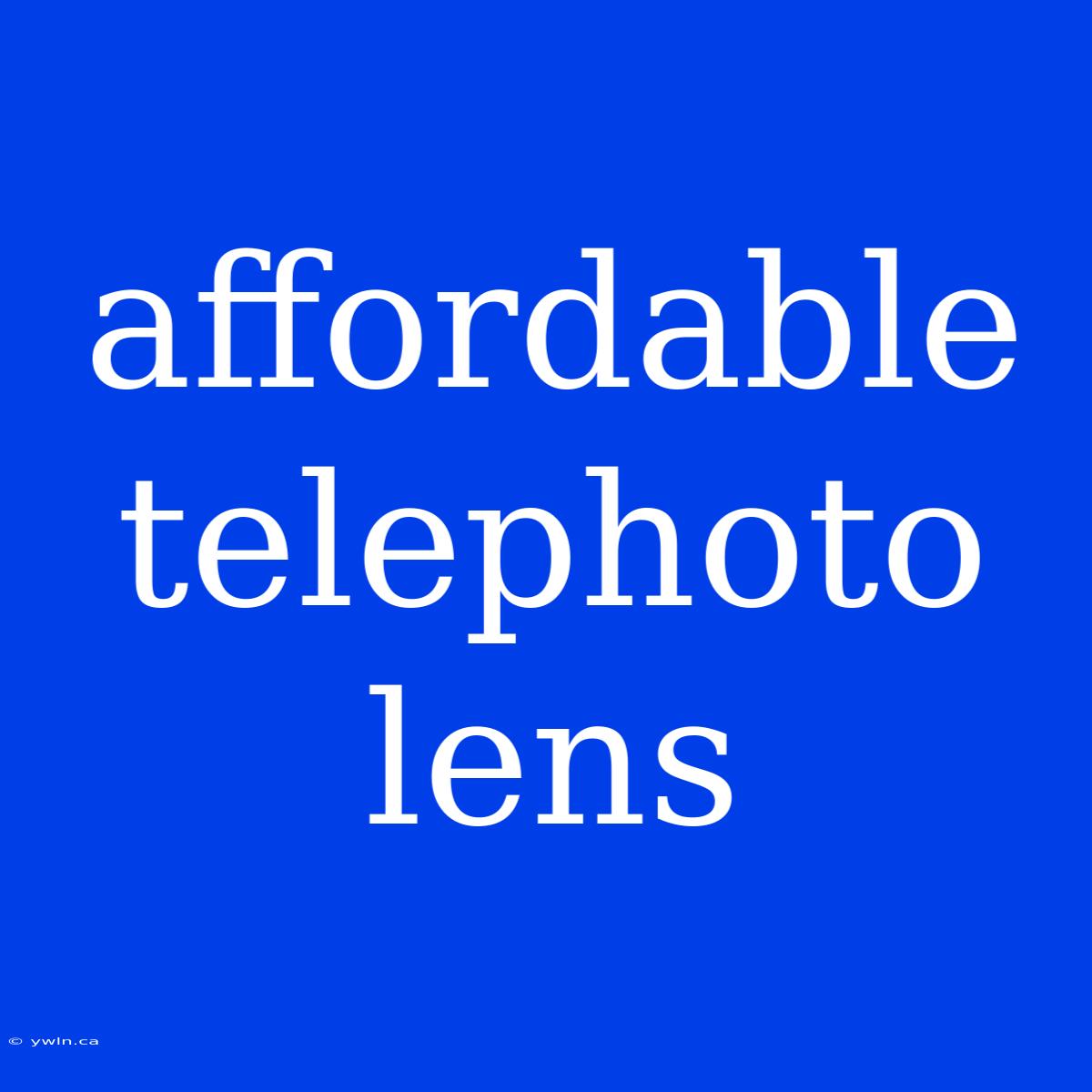 Affordable Telephoto Lens