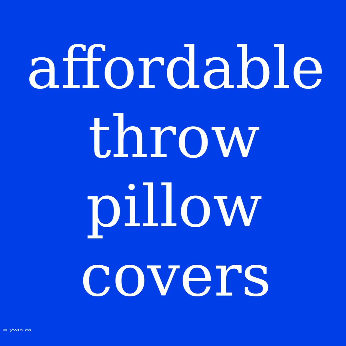 Affordable Throw Pillow Covers