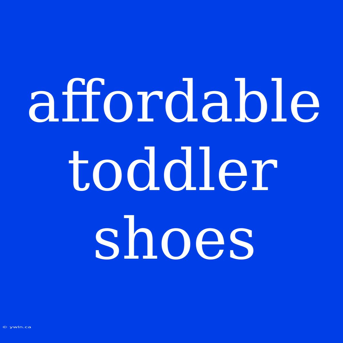 Affordable Toddler Shoes