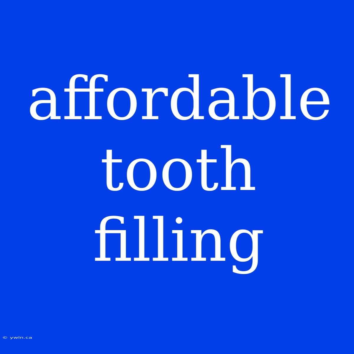 Affordable Tooth Filling