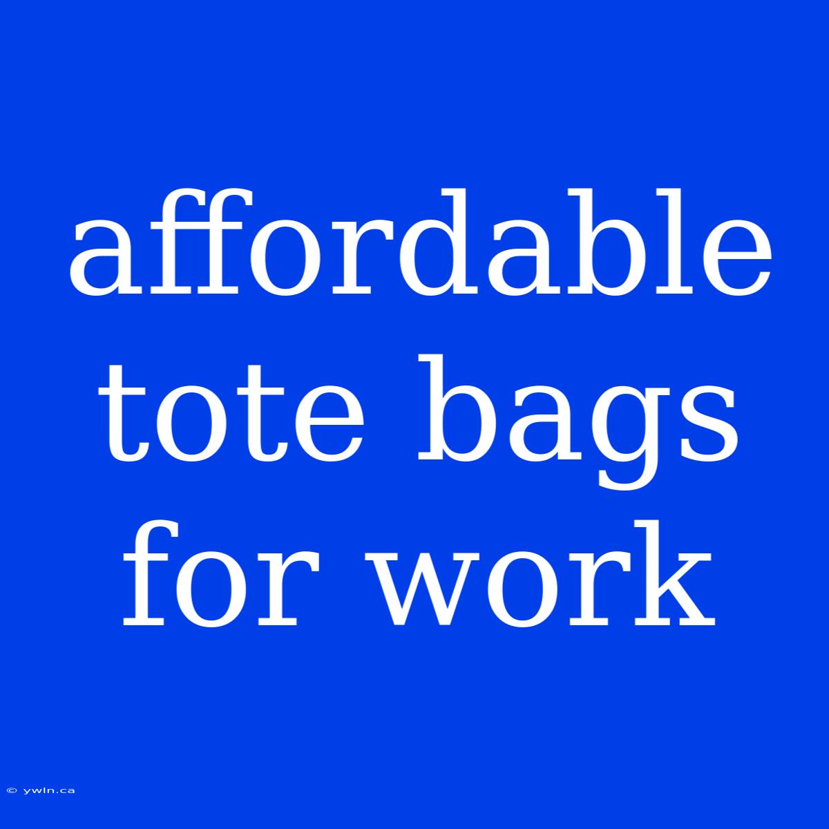 Affordable Tote Bags For Work