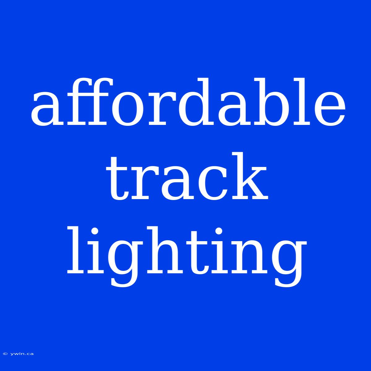 Affordable Track Lighting