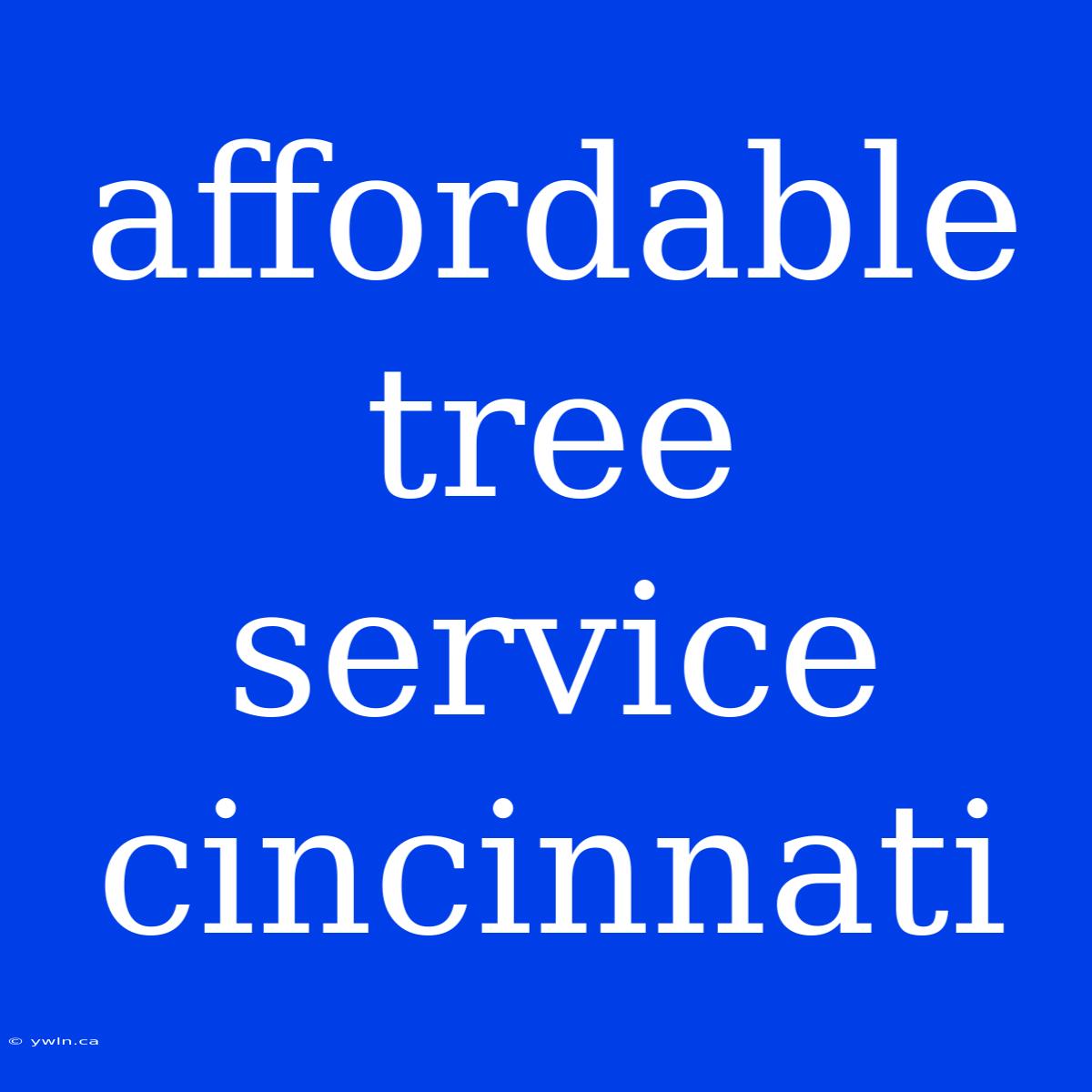 Affordable Tree Service Cincinnati