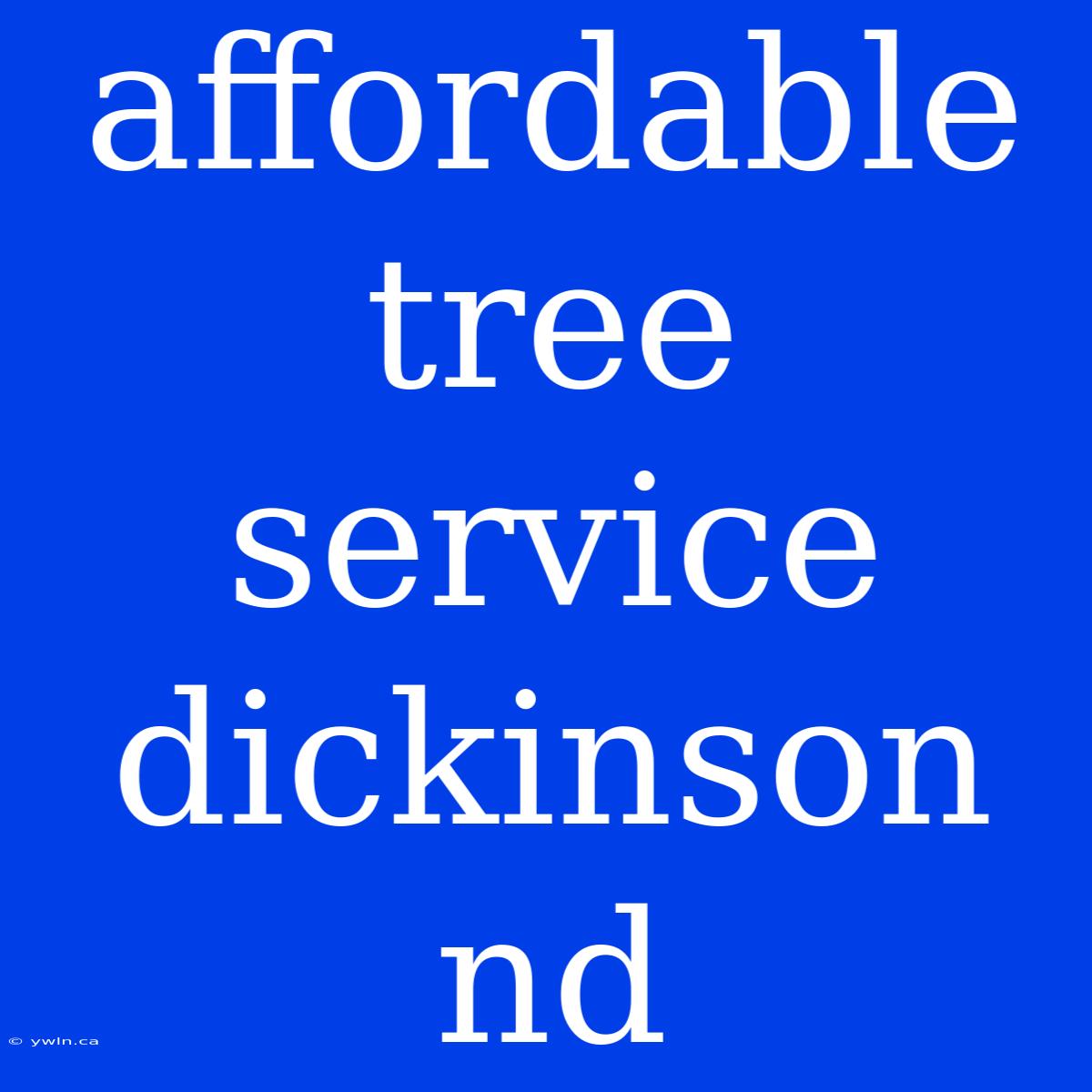 Affordable Tree Service Dickinson Nd