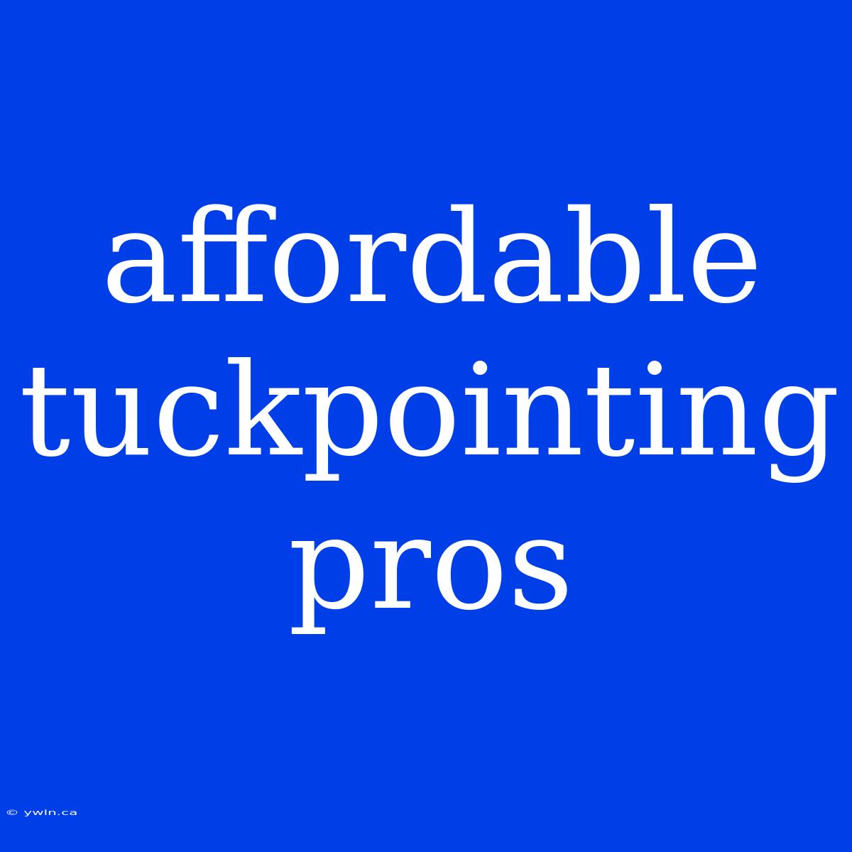 Affordable Tuckpointing Pros