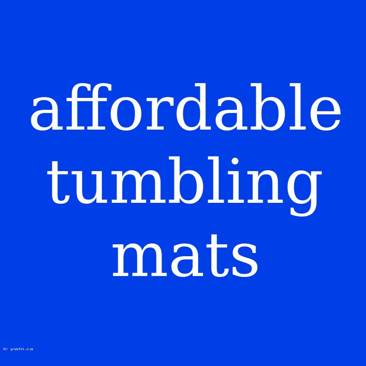 Affordable Tumbling Mats