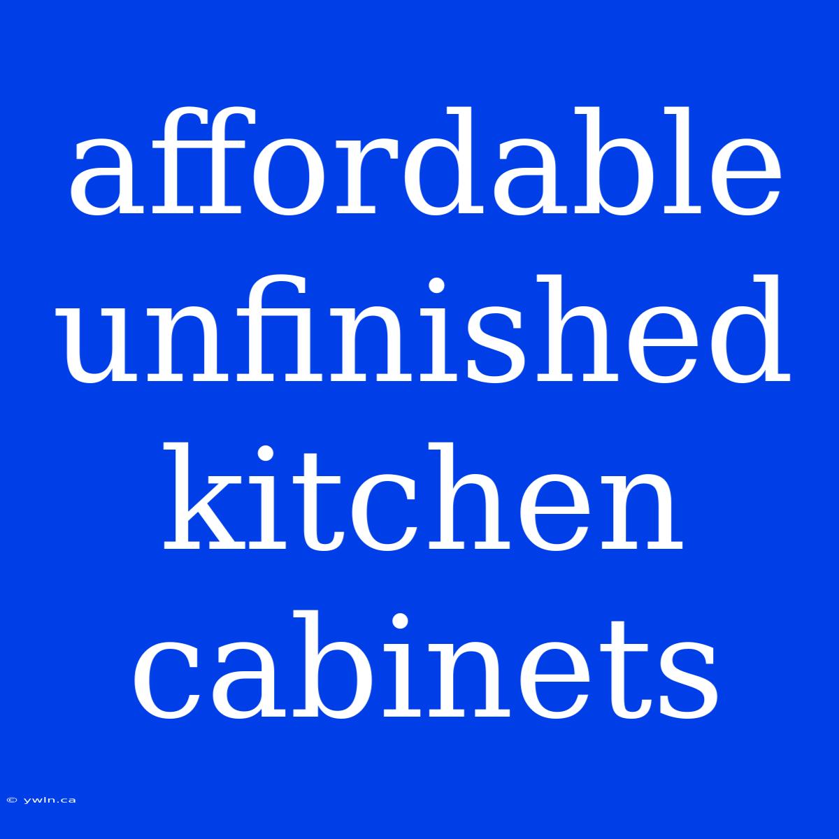 Affordable Unfinished Kitchen Cabinets