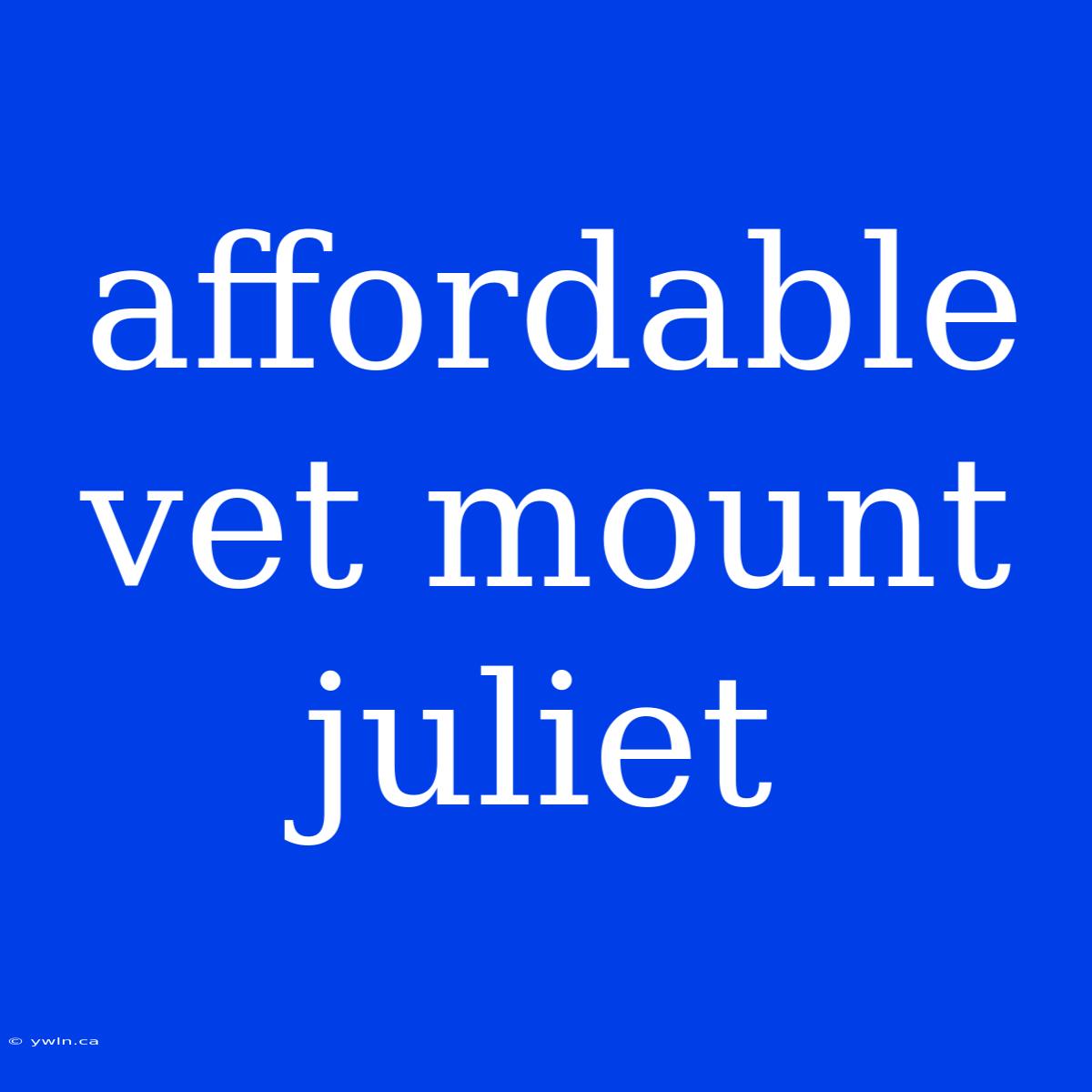 Affordable Vet Mount Juliet