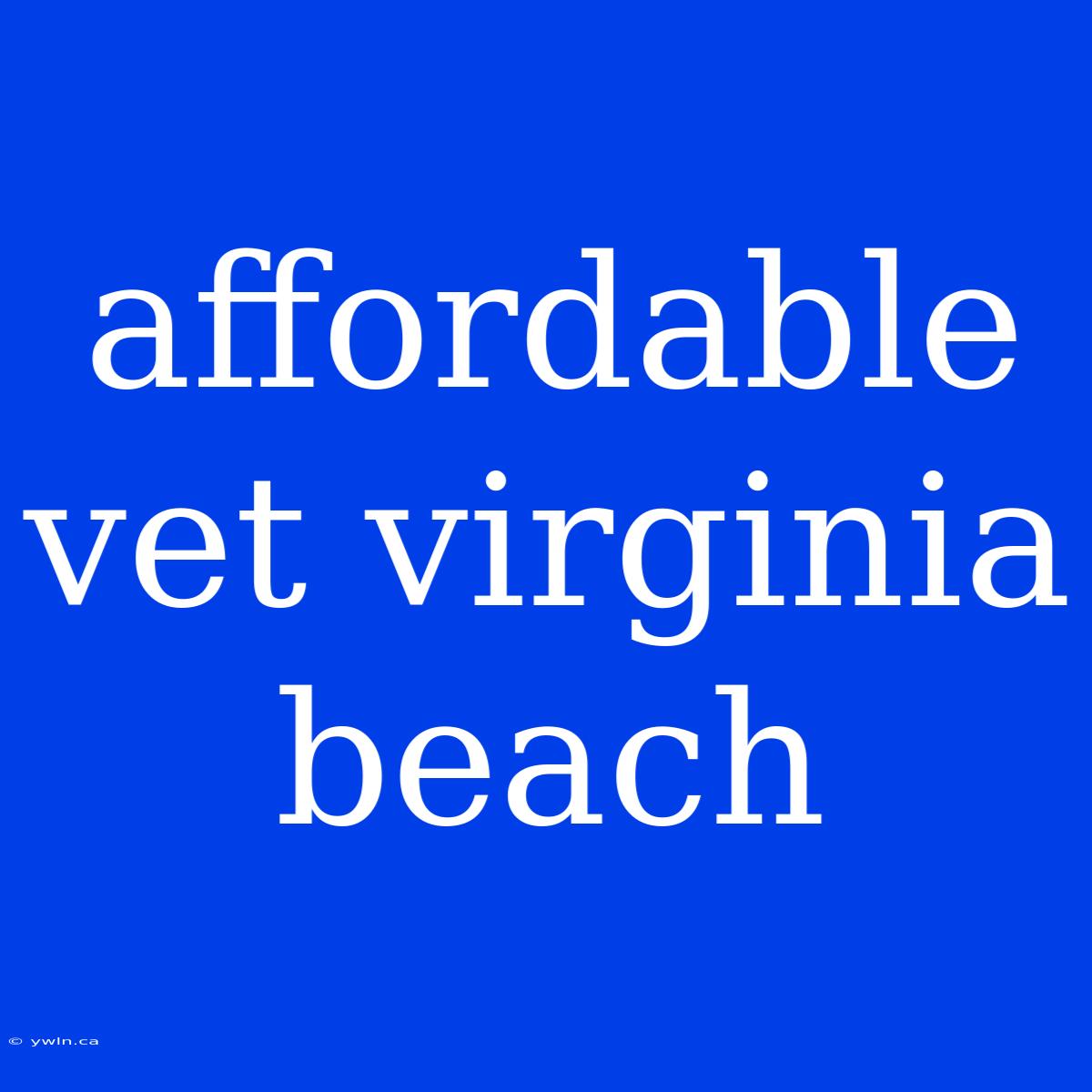 Affordable Vet Virginia Beach