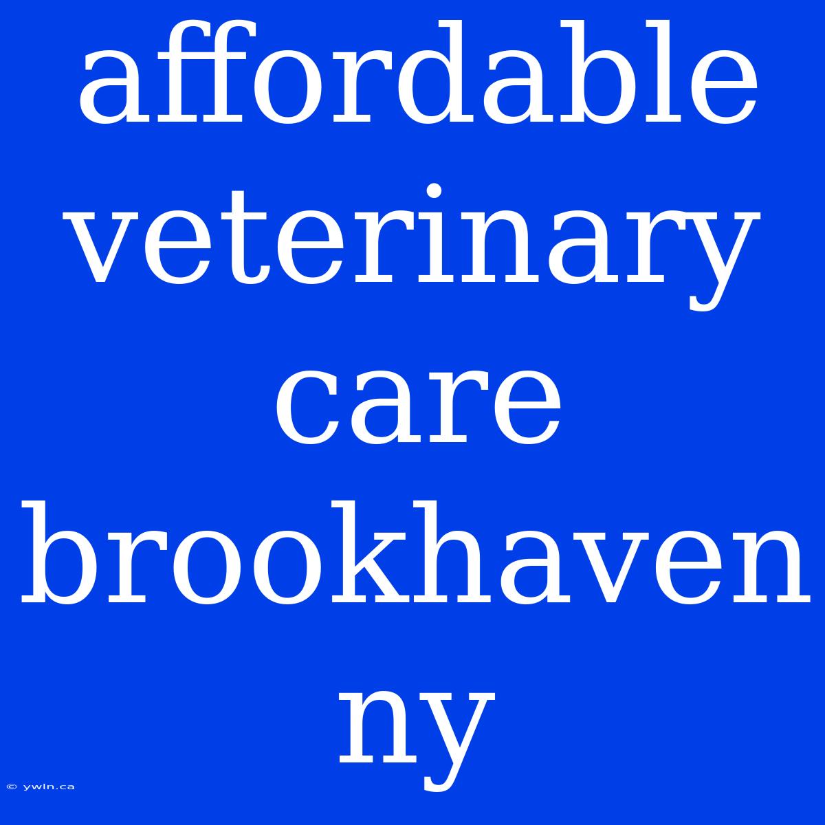 Affordable Veterinary Care Brookhaven Ny