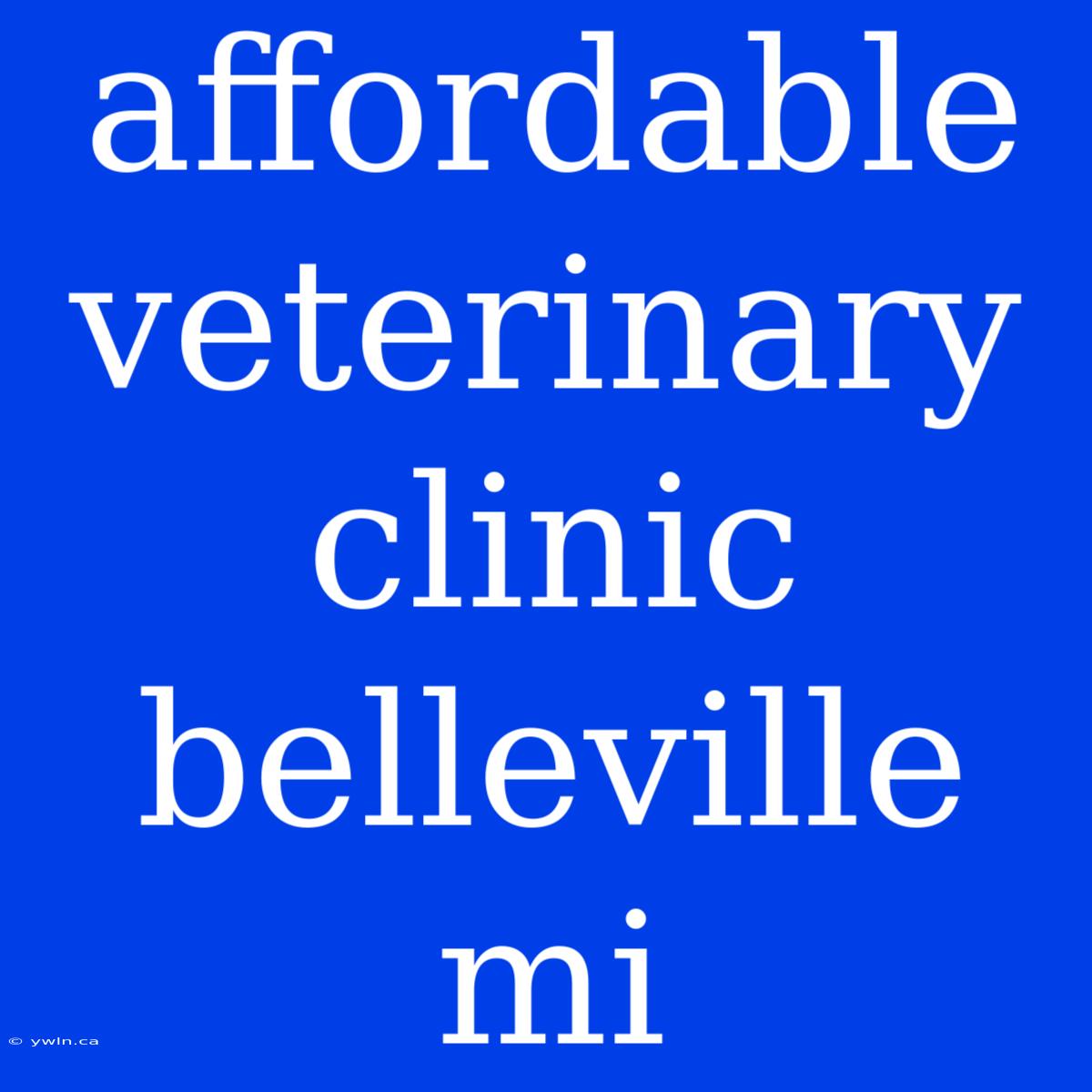 Affordable Veterinary Clinic Belleville Mi