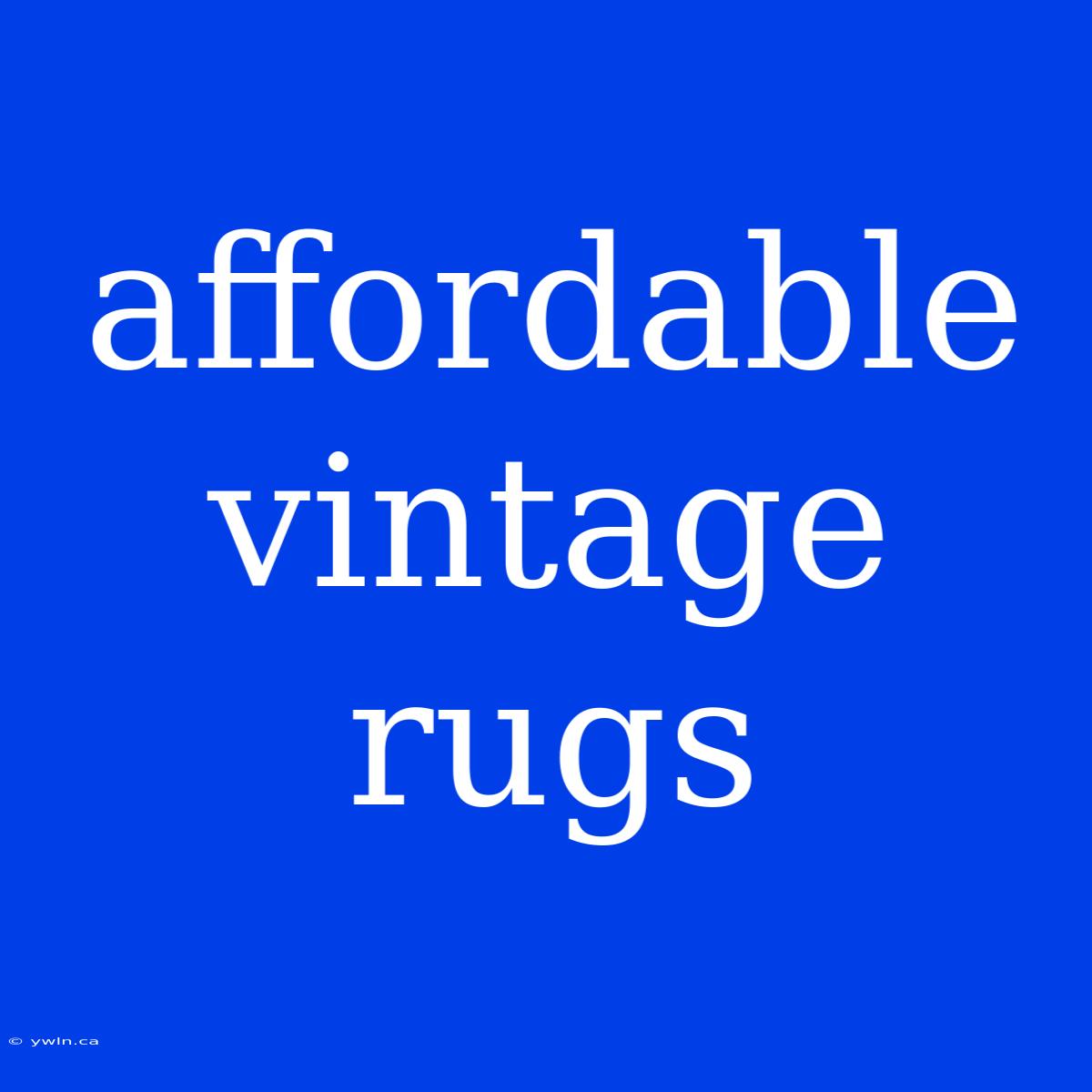 Affordable Vintage Rugs