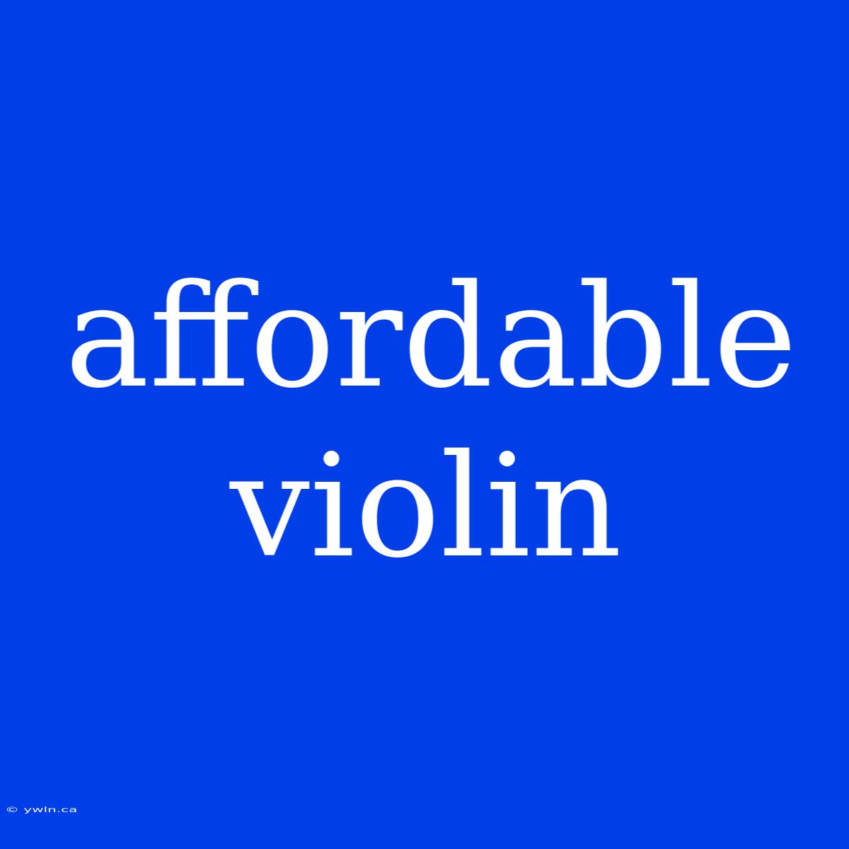 Affordable Violin