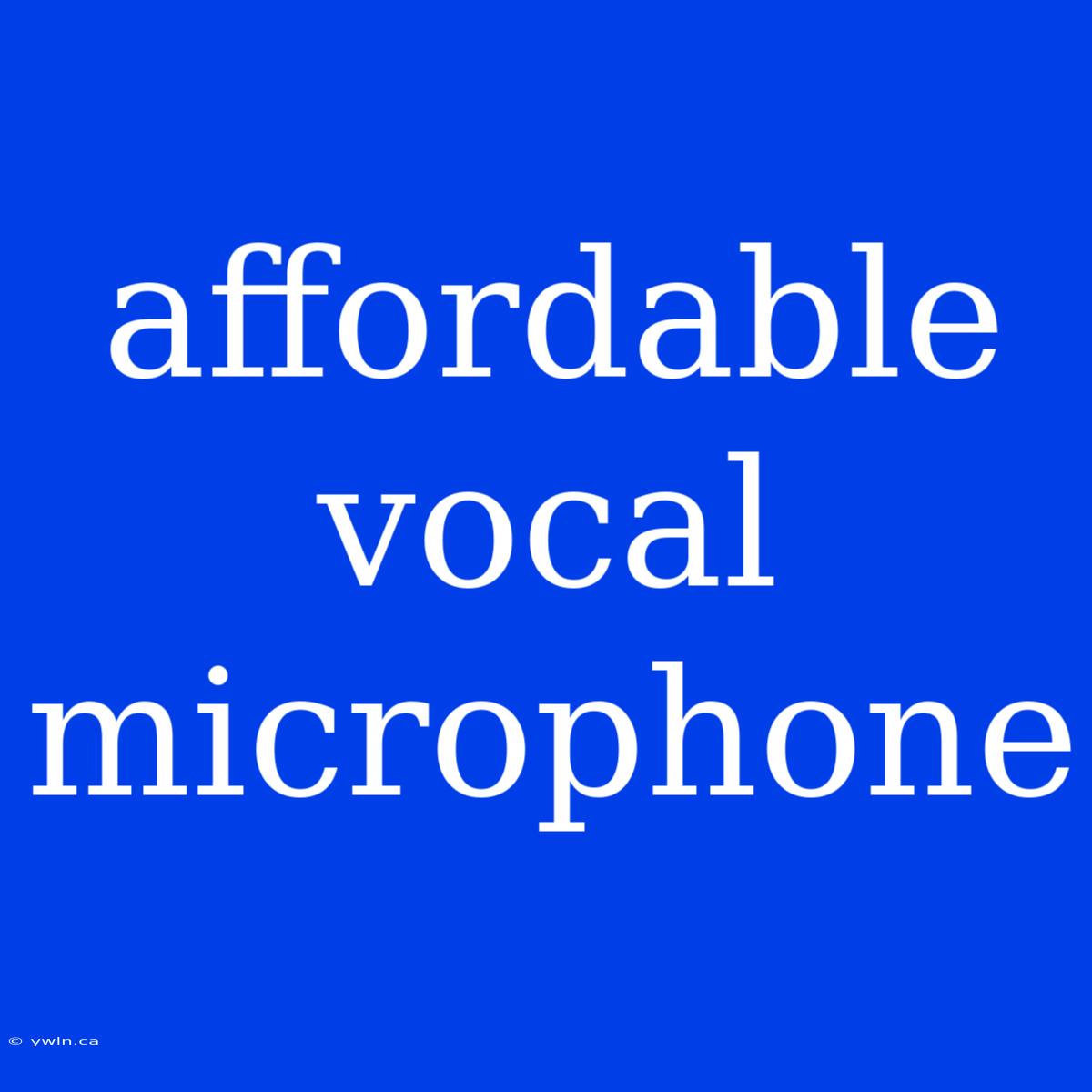 Affordable Vocal Microphone