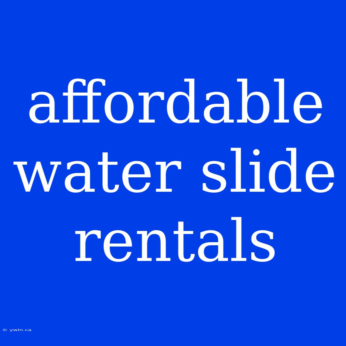 Affordable Water Slide Rentals