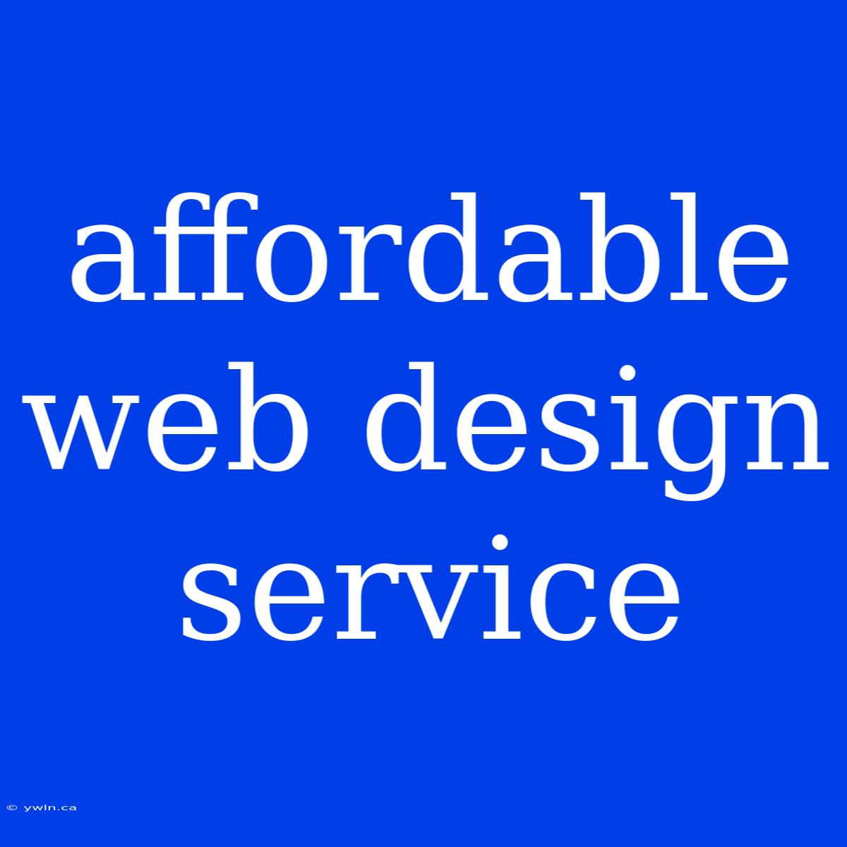 Affordable Web Design Service