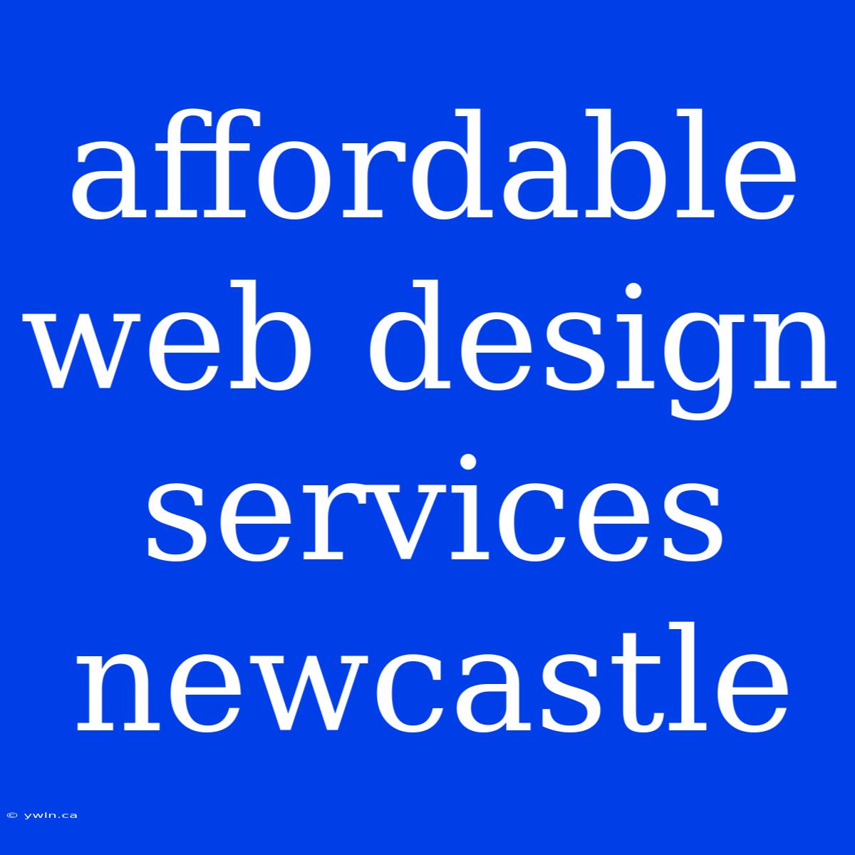 Affordable Web Design Services Newcastle