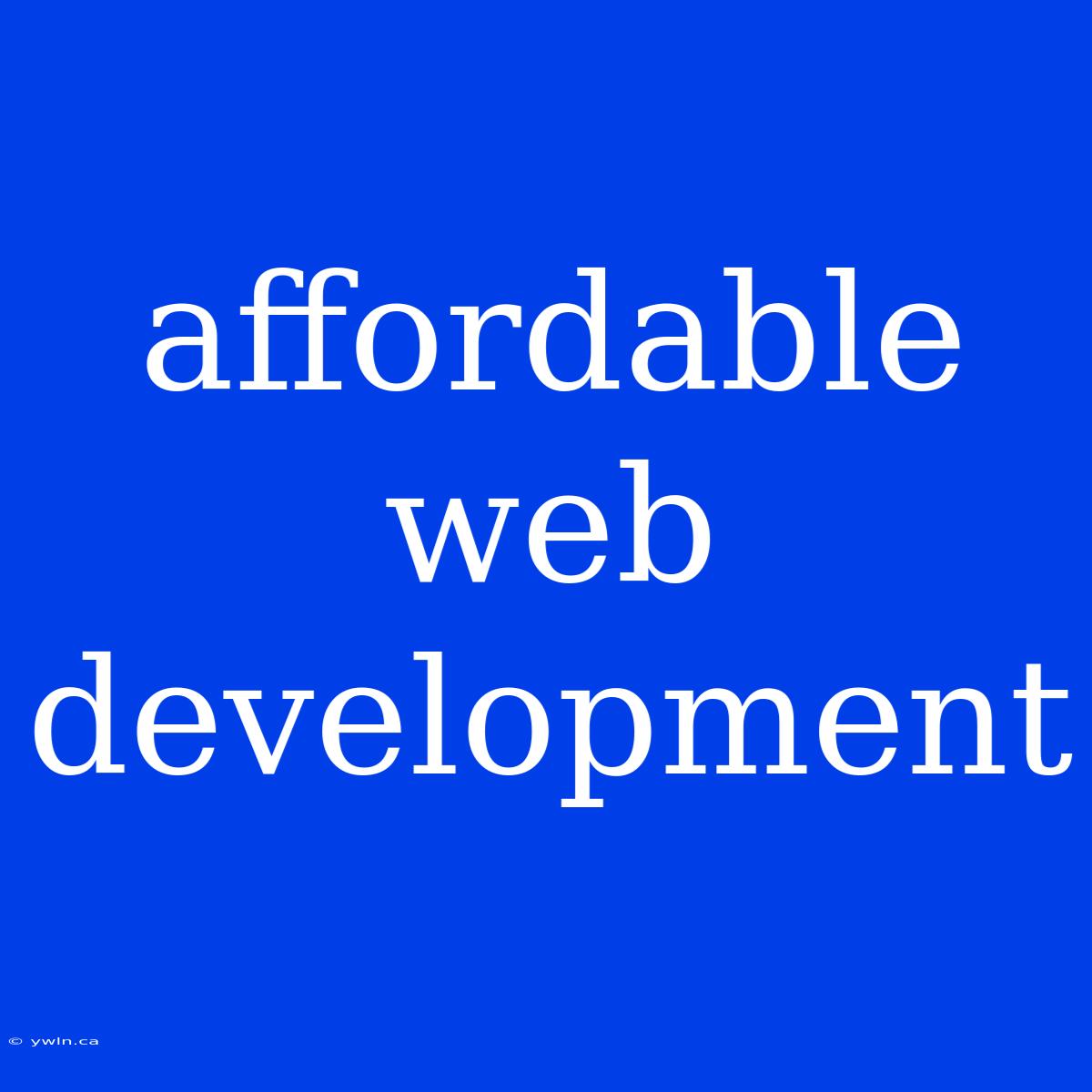 Affordable Web Development