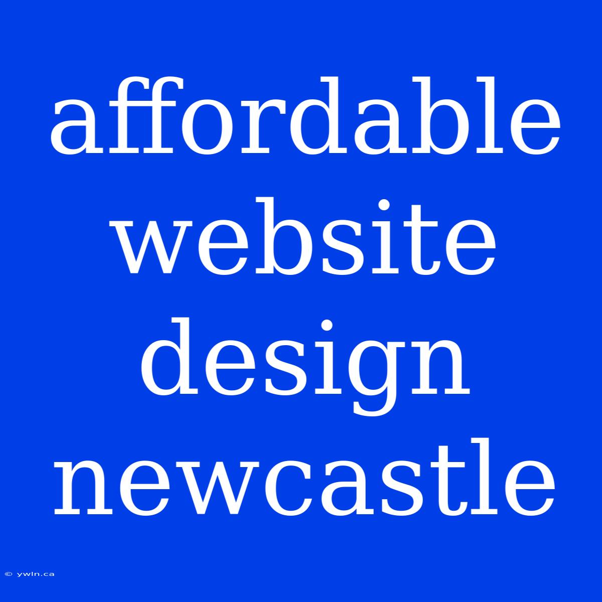 Affordable Website Design Newcastle