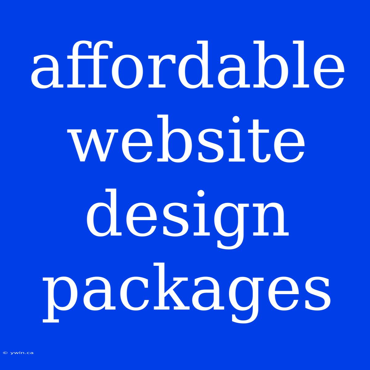 Affordable Website Design Packages