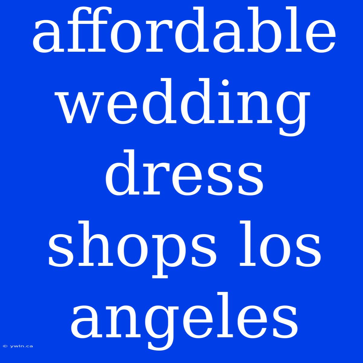 Affordable Wedding Dress Shops Los Angeles