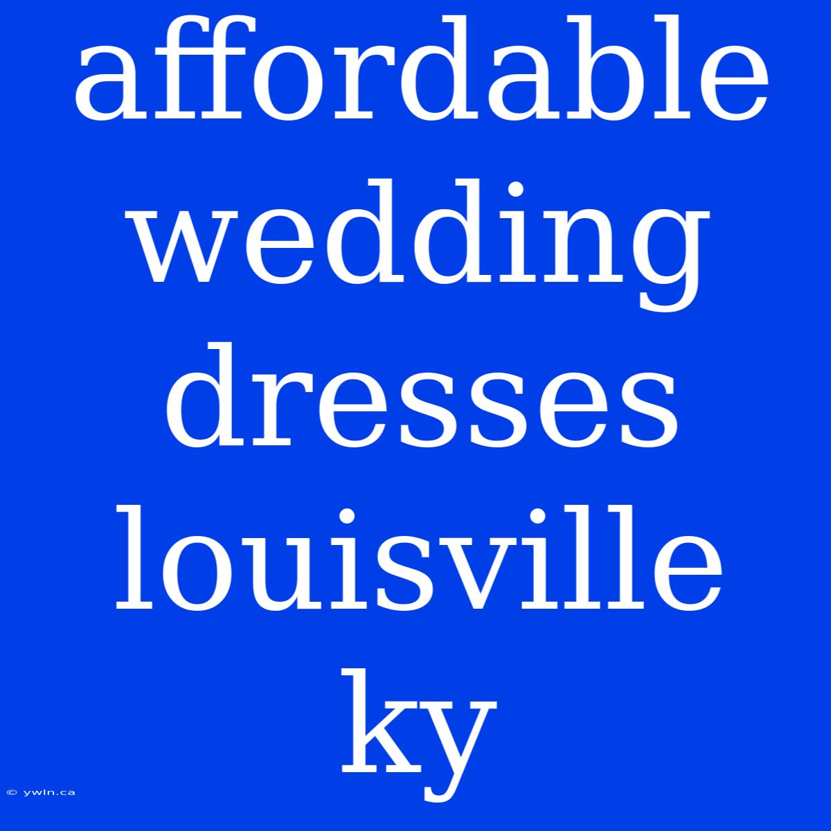 Affordable Wedding Dresses Louisville Ky