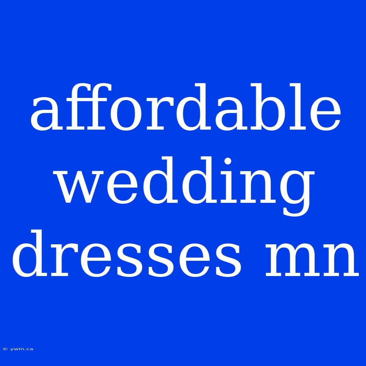 Affordable Wedding Dresses Mn