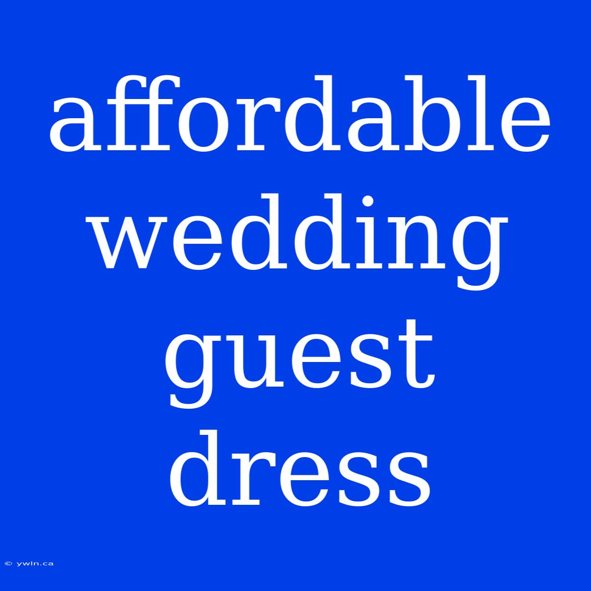 Affordable Wedding Guest Dress