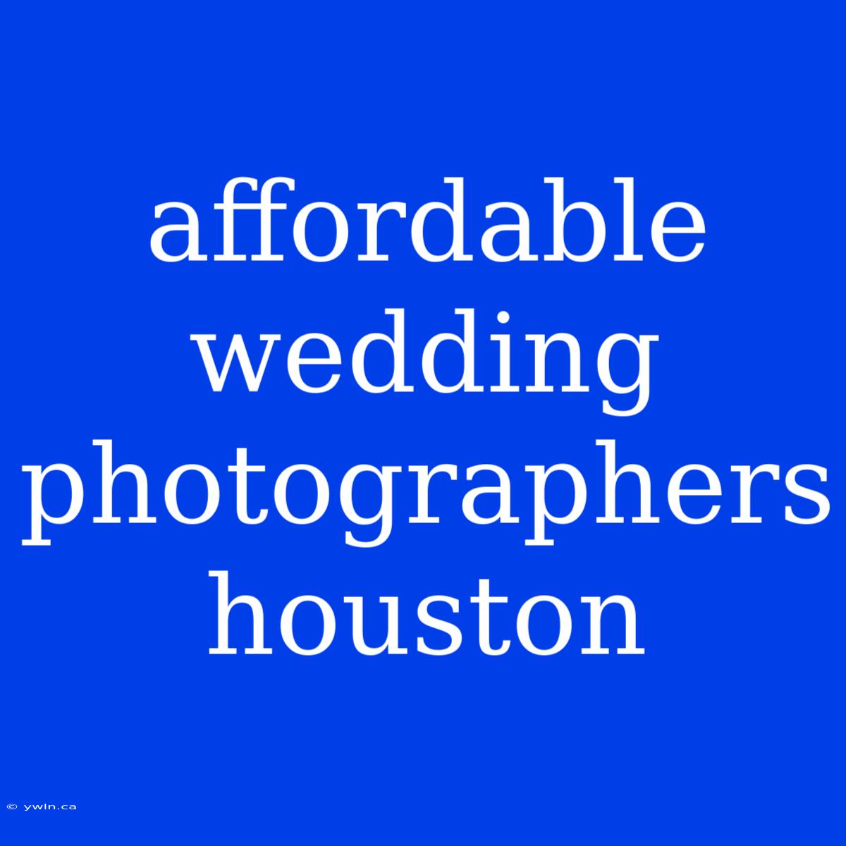 Affordable Wedding Photographers Houston