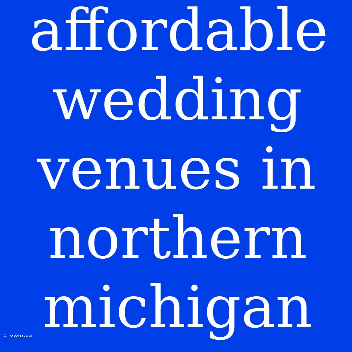 Affordable Wedding Venues In Northern Michigan