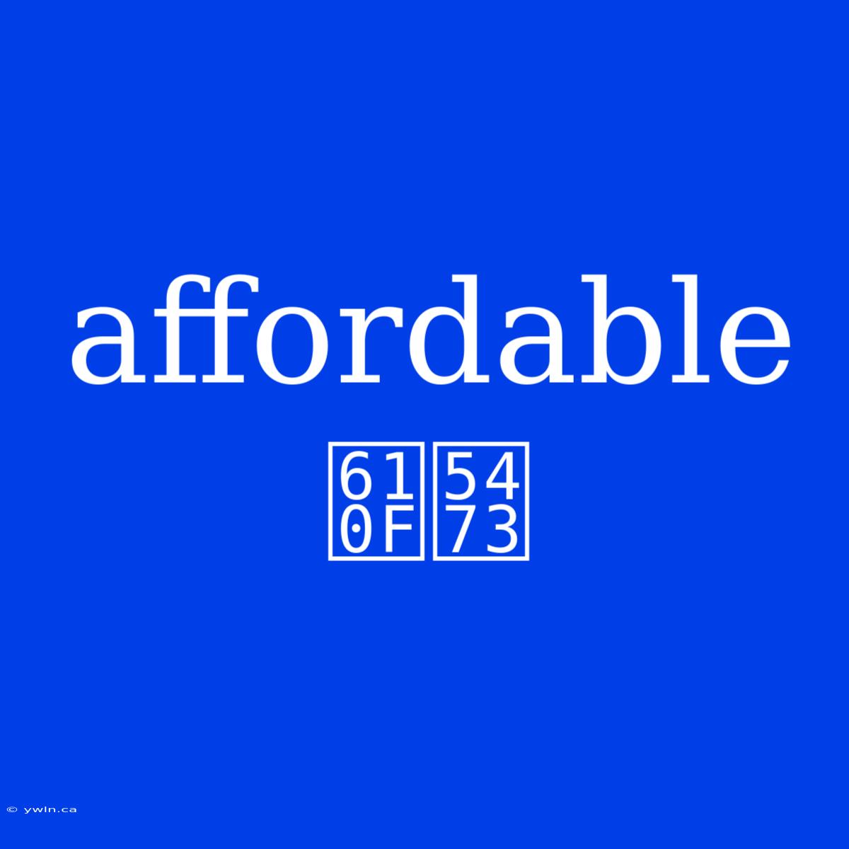 Affordable 意味