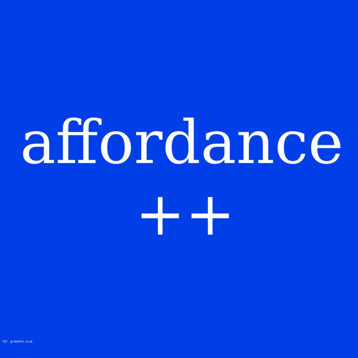 Affordance ++