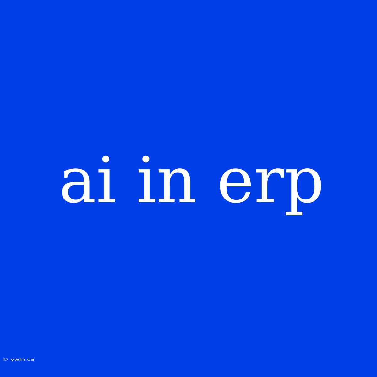 Ai In Erp