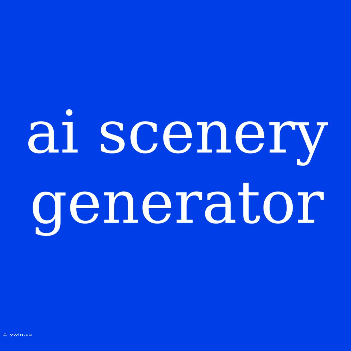 Ai Scenery Generator