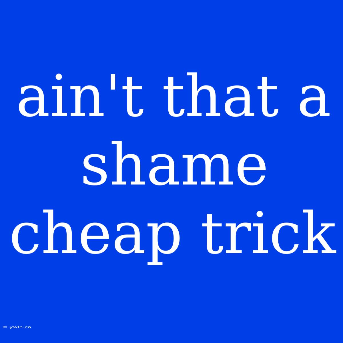 Ain't That A Shame Cheap Trick