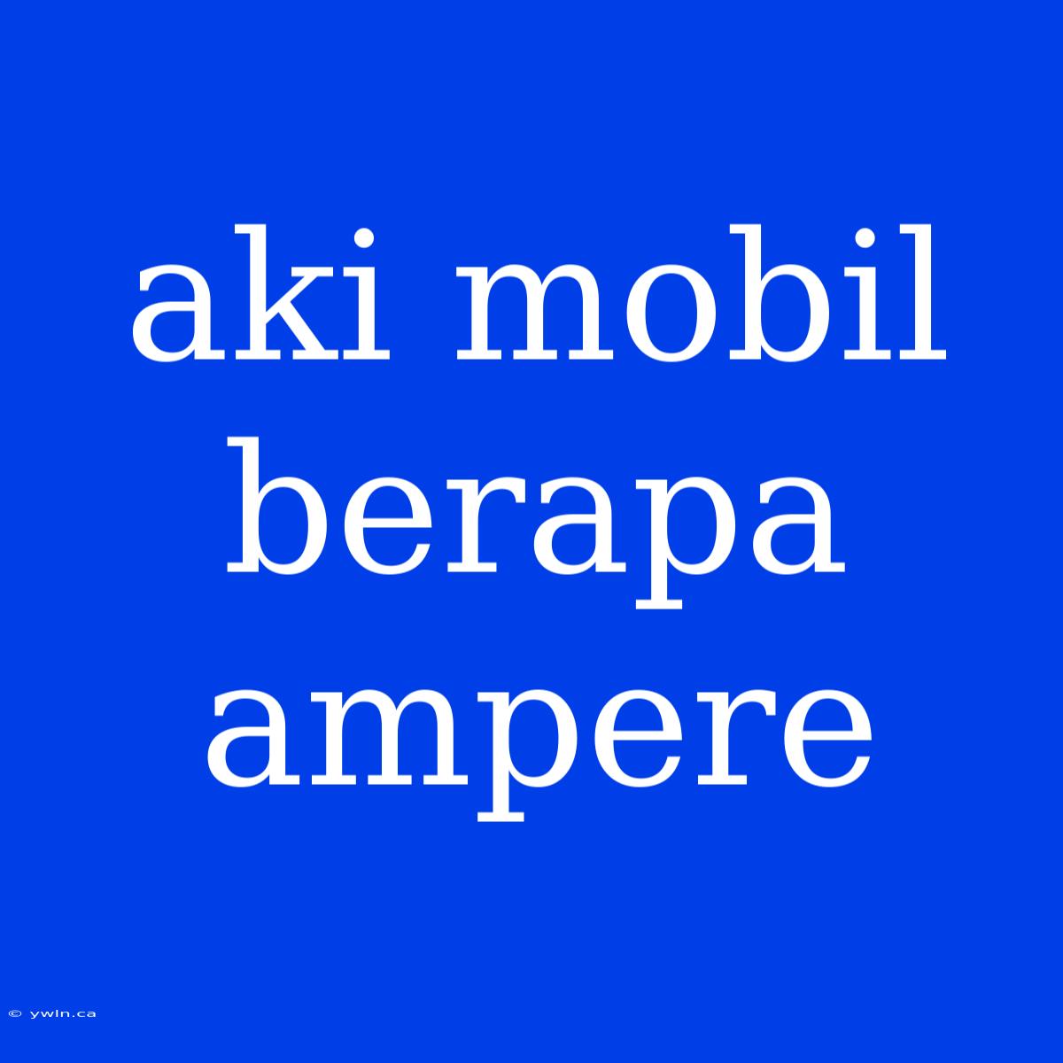 Aki Mobil Berapa Ampere