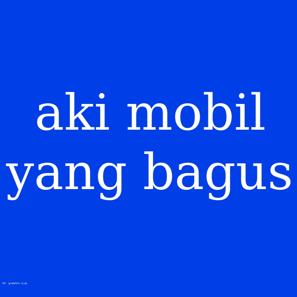 Aki Mobil Yang Bagus