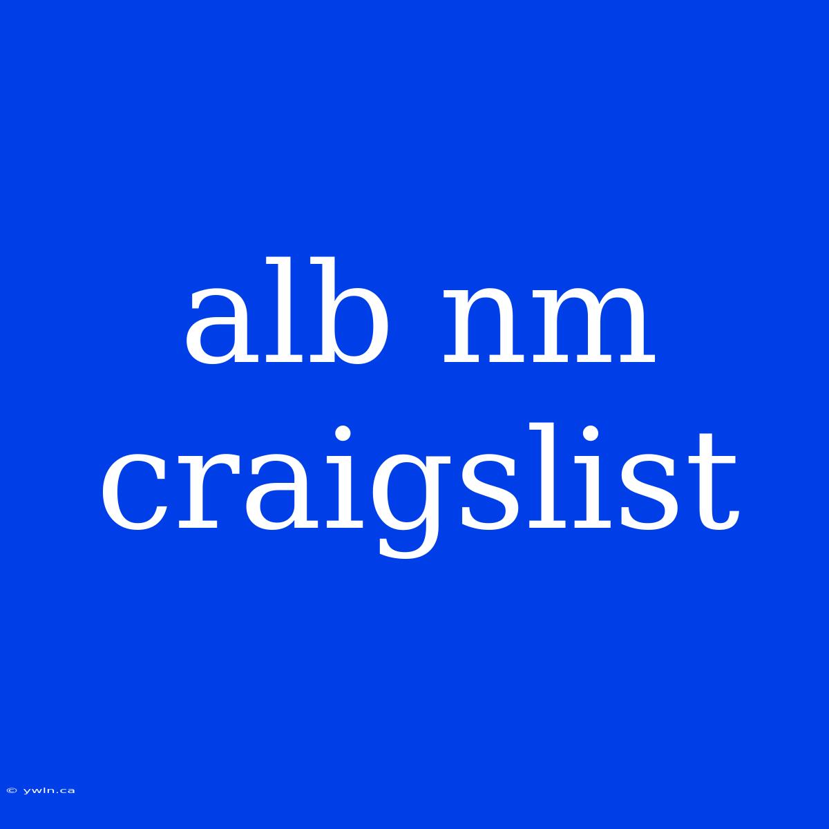 Alb Nm Craigslist